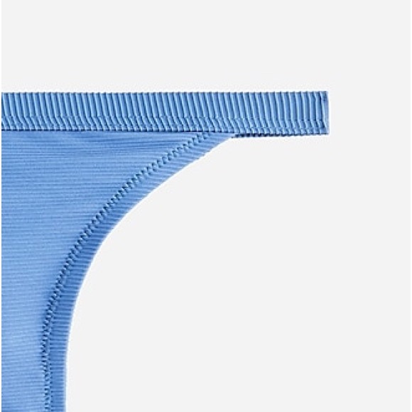 J Crew Ribbed Trim Lo Rise Hipster Full Coverage Bikini Bottom Blue XL(16) NWT - Picture 5 of 7